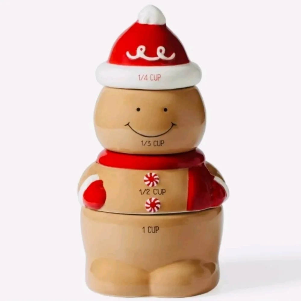 COPY - New Target Bullseye’s Christmas Gingerbread Man Ceramic Stacking Measuri…